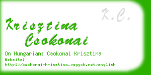 krisztina csokonai business card